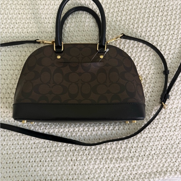 Coach Signature Brown and Black Satchel